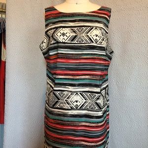 Ladies AB Studio multi stripe pattern dress 1X